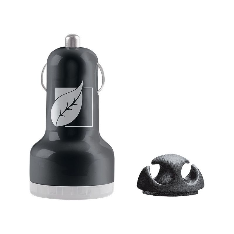 Cargador-Con-Doble-Puerto-Usb-Para-Automovil-Green-Leaf®-Negro