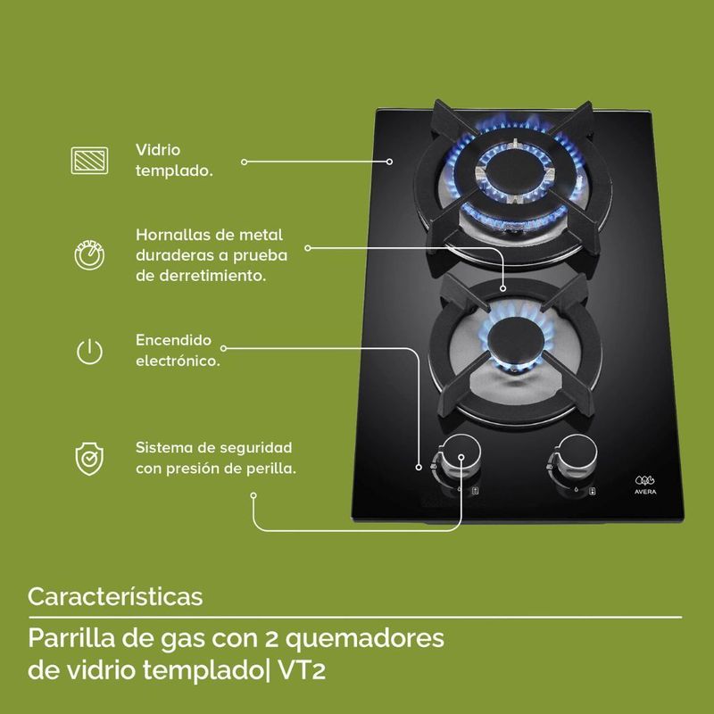 Parrila-de-Gas-con-2-Quemadores--Vidrio-Templado--Avera