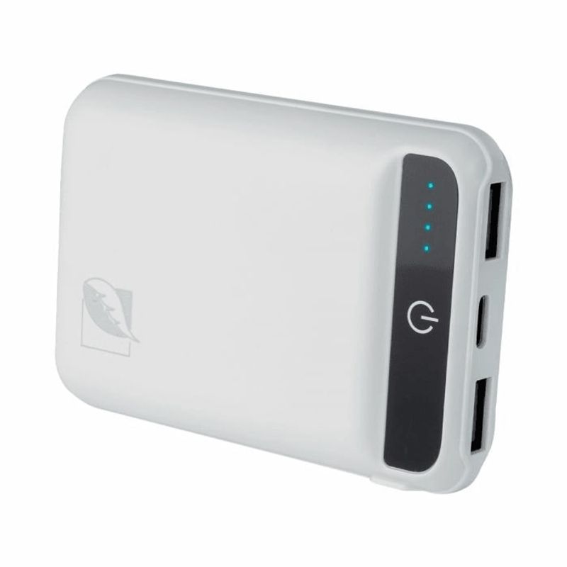 Power-Bank-De-6000-Mah-Con-3-Conectores-Y-Doble-Puerto-Usb-Green-Leaf®-Blanco