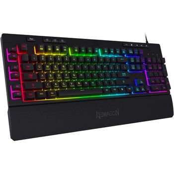 Teclado Gamer Membrana Full Size Shiva Negro Redragon K512-RGB-SP