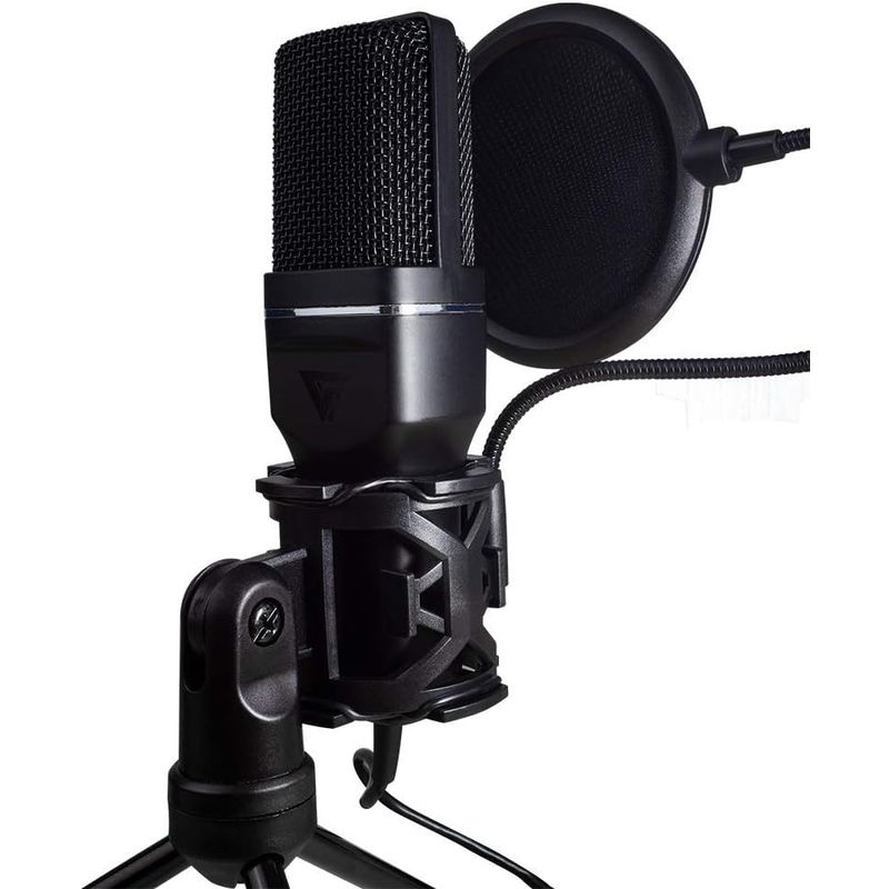 MICROFONO-VORAGO-GAME-FACTOR-MCG700-USB-LED-PROFESIONAL-AJUSTE-VOLUMEN-STAND-COLOR-NEGRO