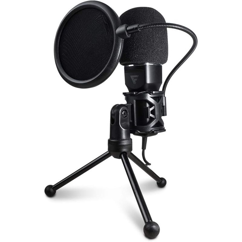 MICROFONO-VORAGO-GAME-FACTOR-MCG700-USB-LED-PROFESIONAL-AJUSTE-VOLUMEN-STAND-COLOR-NEGRO