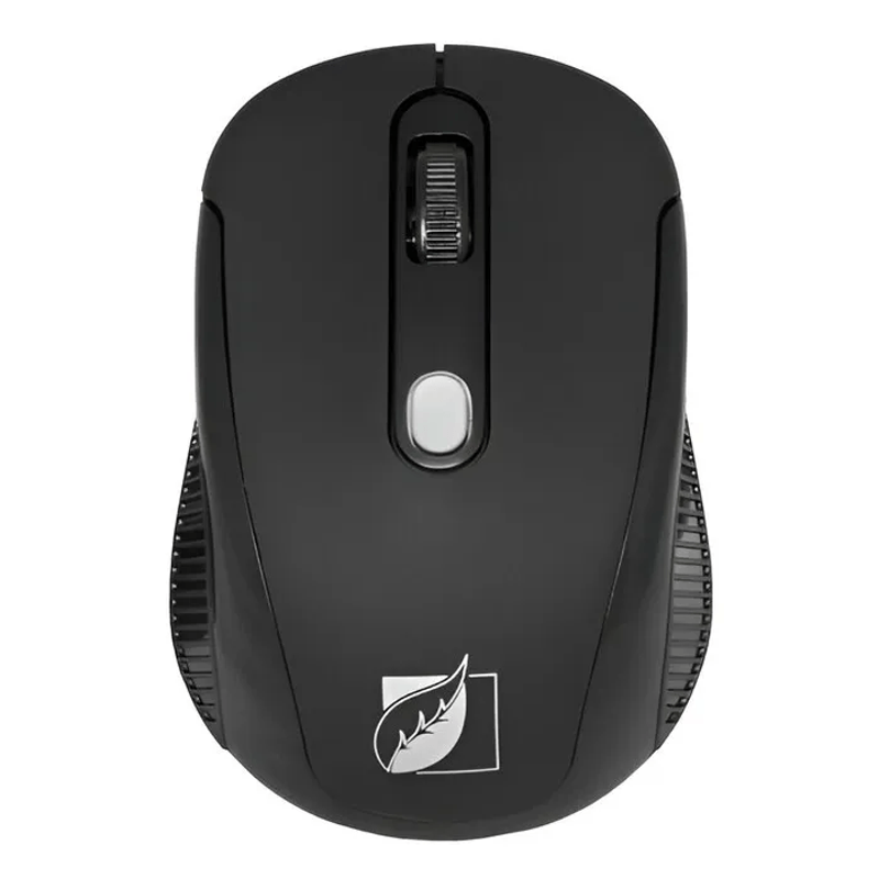 Mouse-Inalambrico-Acabado-Rubber-De-1600-Dpis-Green-Leaf®-Negro