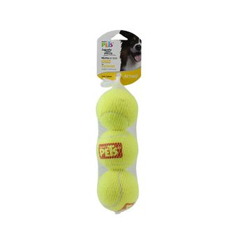 Juguete Pelota Med De Tenis C/Squeaker - 3 Pz