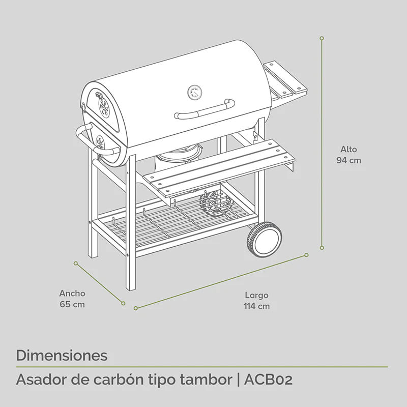 Asador-de-Carbon-Tipo-Tambor-con-Ruedas--Avera