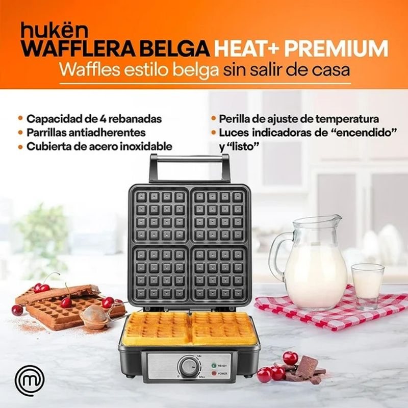 Wafflera-Belga-MasterChef-Heat-Premium-4-Rebanadas-Acero-MK-WM-4SS