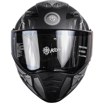 Casco Abatible Kov Estelar Cyborg Negro C/Led Xl