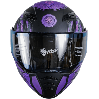 Casco Abatible Kov Estelar Cyborg Morado C/Led L