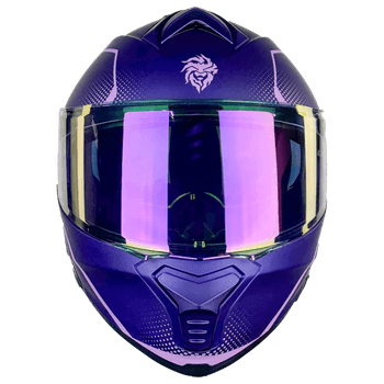 Casco Abatible Kov Thunder Waves Morado C/Led L