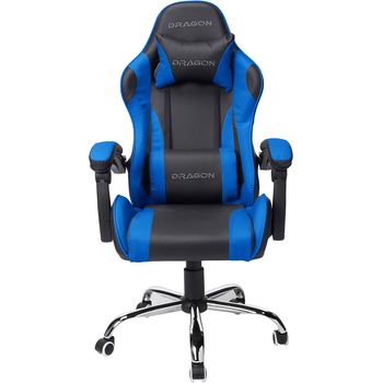 SILLA GAMER ERGONÓMICA DRAGON XT MODELO FALKOR COLOR AZUL + NEGRO