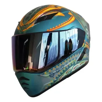 Casco Abatible Kov Estelar Peek Azul C/Led S