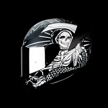 Casco Integral Onix Holy Dead Negro Plata Mate M-HAX