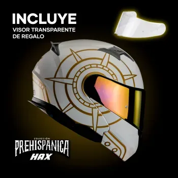 Casco Amatista Tonatiuh Blanco / Dorado Brillo L-HAX