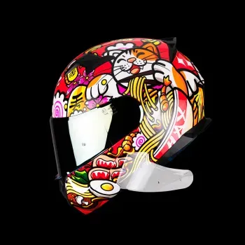 Casco Amatista Menki Neko Rojo / Naranja Brillo L-HAX